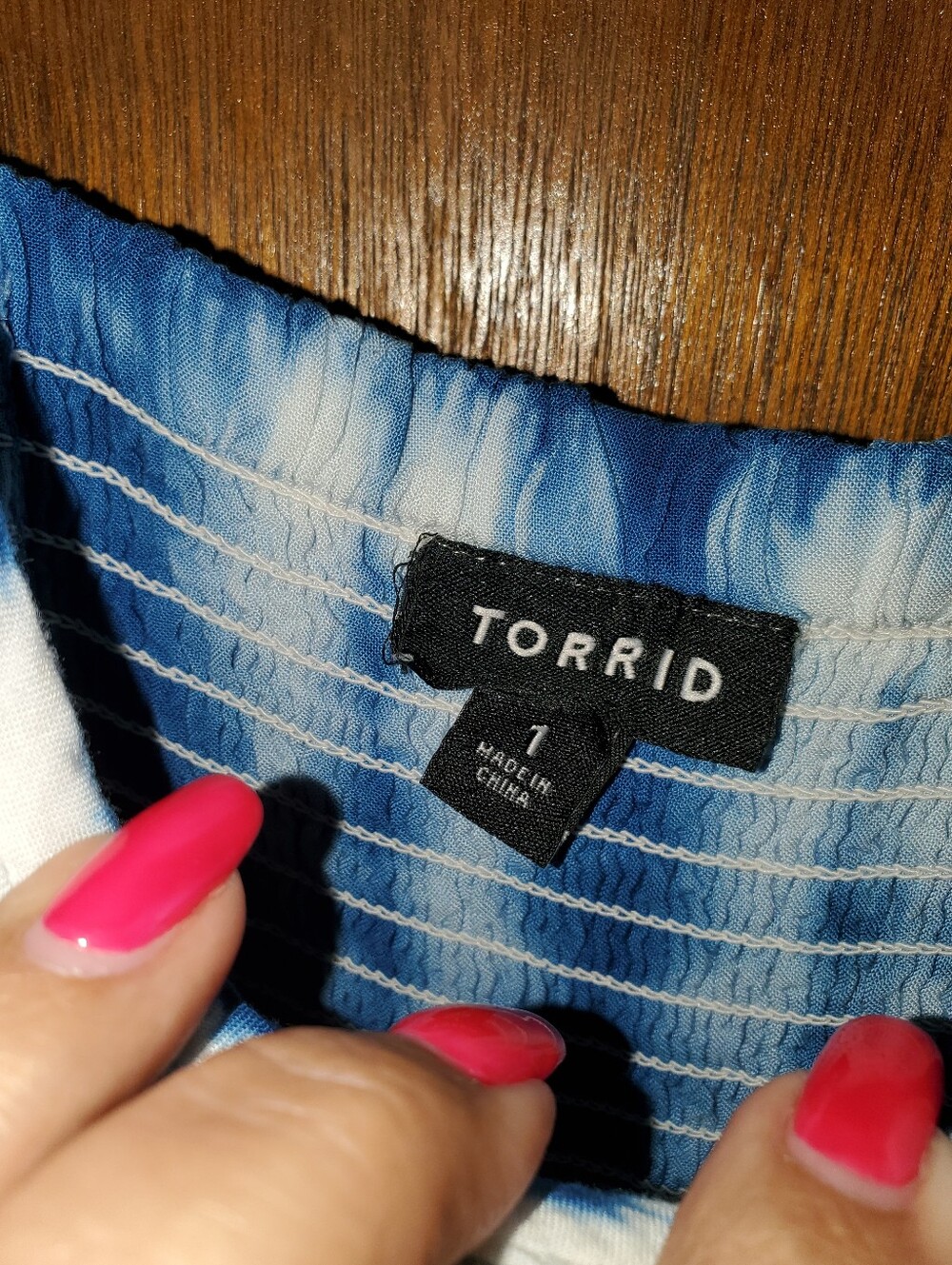 Torrid Plus Sz 1 Blue Tie-Dye Sundress - Picture 2 of 3